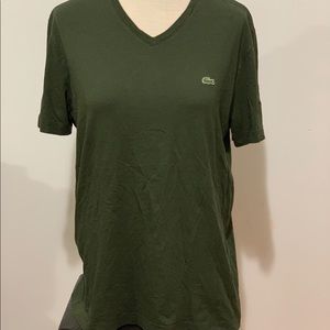 Lacoste green V-Neck cotton T-shirt